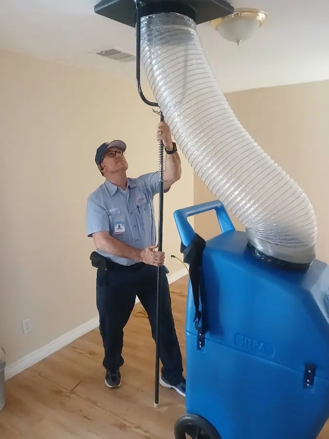 Mini Split Installation technician using HEPA equipment in Oroville